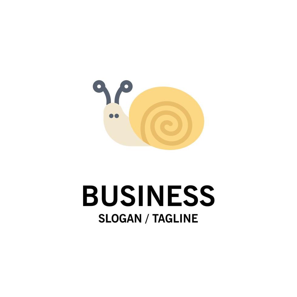 Bug Easter Snail Spring Business Logo Template Flat Color vector