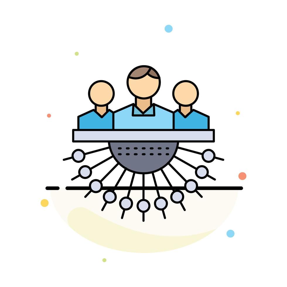 Allocation group human management outsource Flat Color Icon Vector