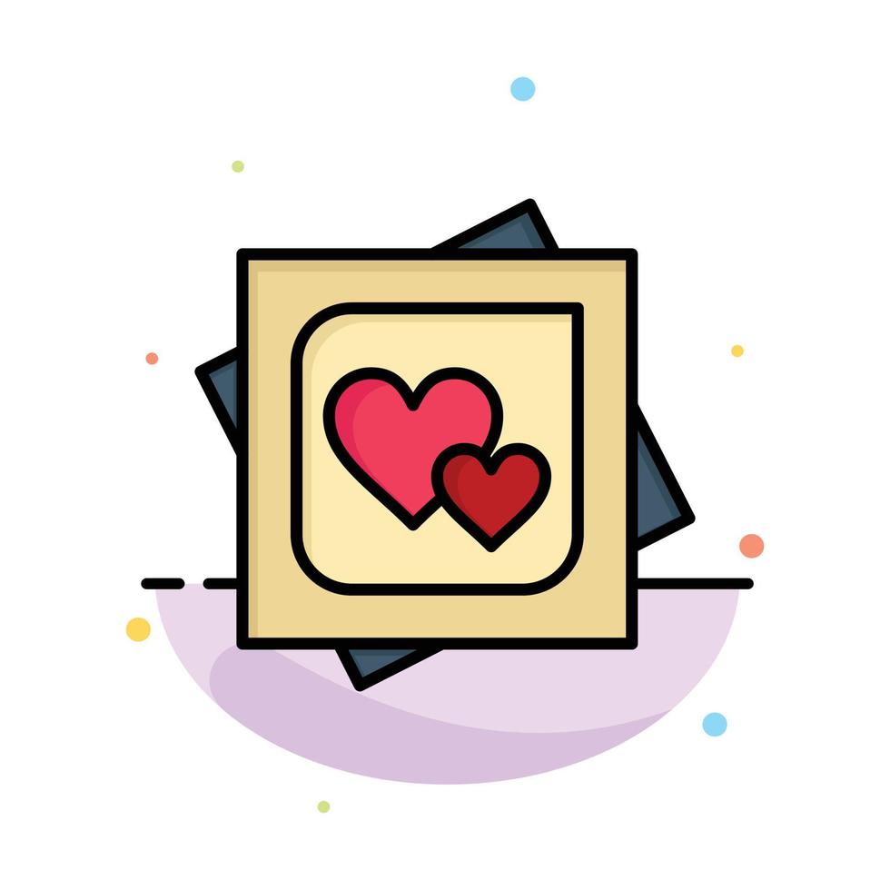 Card Heart Love Marriage Card Proposal Abstract Flat Color Icon Template vector