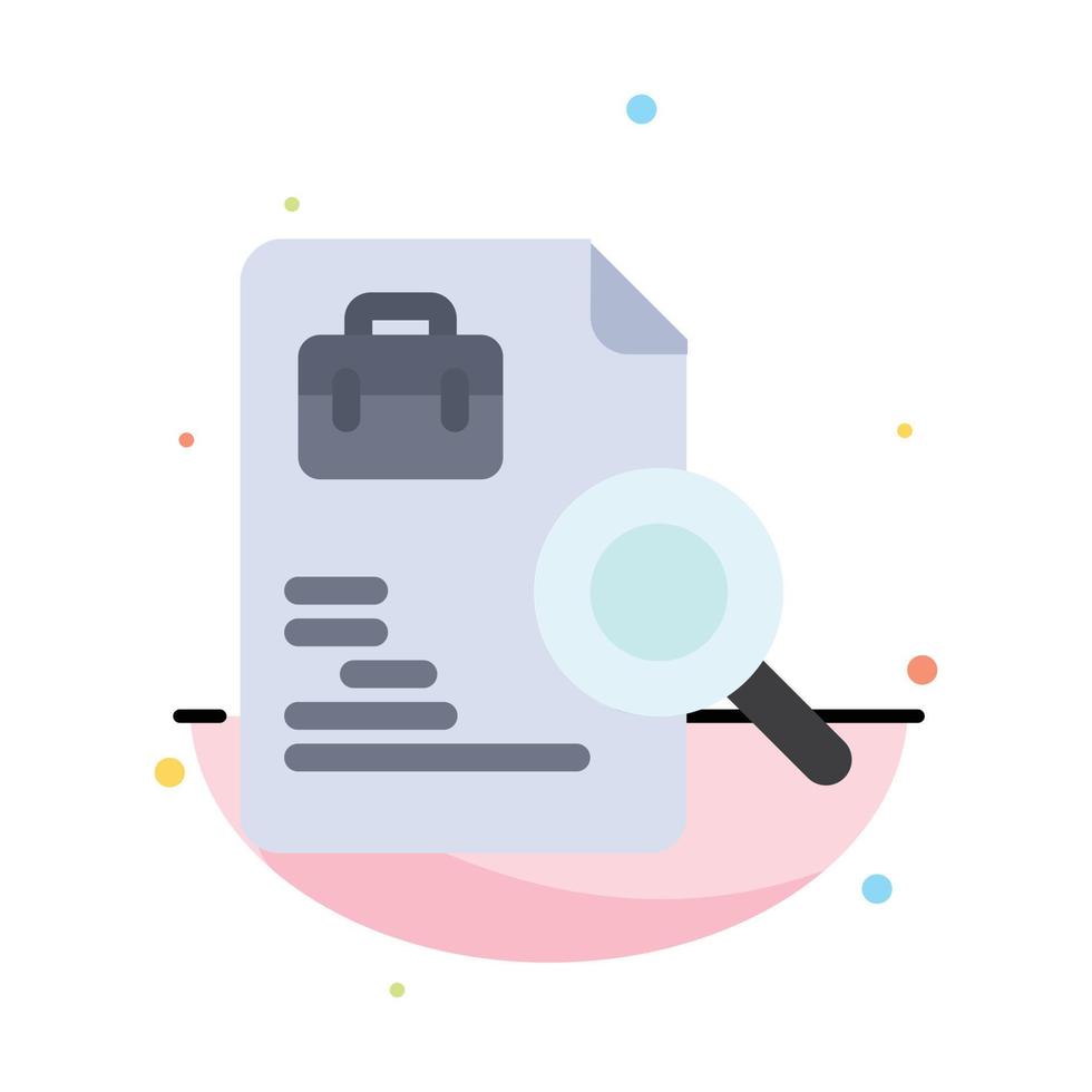 Worker Document Search Jobs Abstract Flat Color Icon Template vector