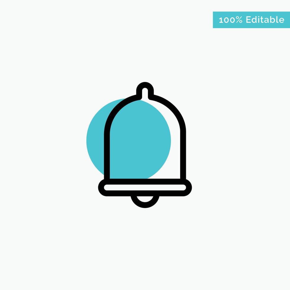 Alert Bell Notification Sound turquoise highlight circle point Vector icon