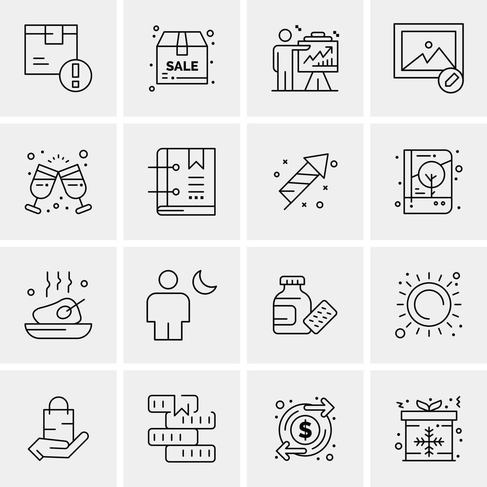 16 Universal Business Icons Vector Creative Icon Illustration to use in web and Mobile Related proje