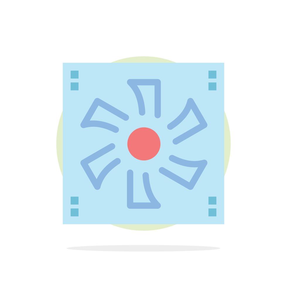 Cooler Fan Computer Cooler Device Fan Abstract Circle Background Flat color Icon vector