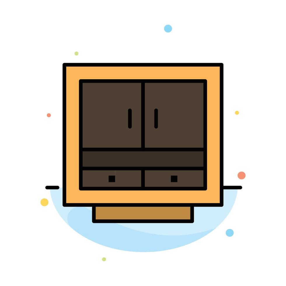 Cabinet Business Drawer Files Furniture Office Storage Abstract Flat Color Icon Template vector