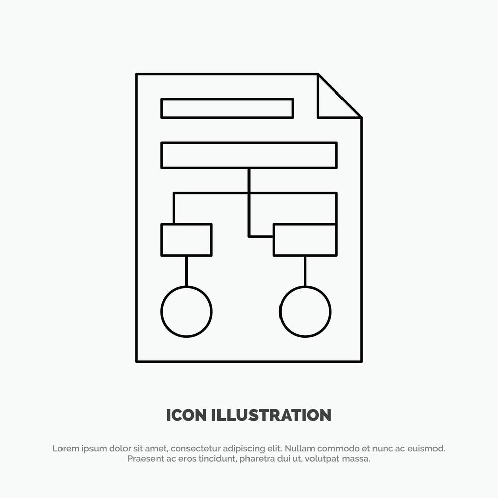 Graph Paper Process Wireframe Document Line Icon Vector