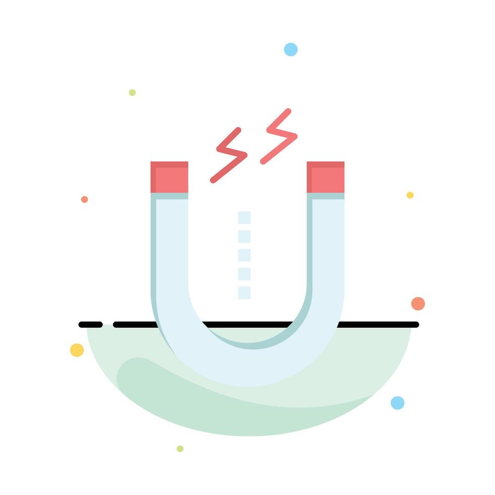 Magnet Attract Attracting Tool Abstract Flat Color Icon Template vector