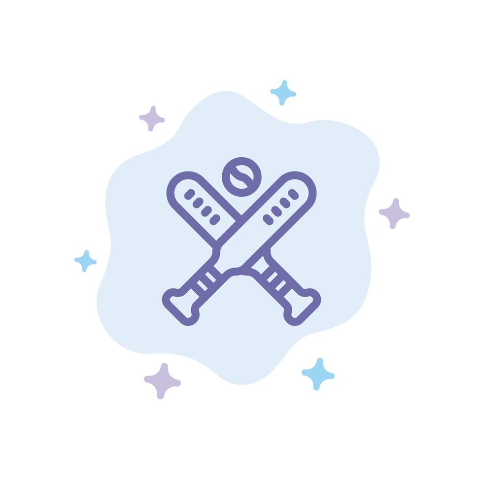 Ball Baseball Bat Bats Blue Icon on Abstract Cloud Background vector