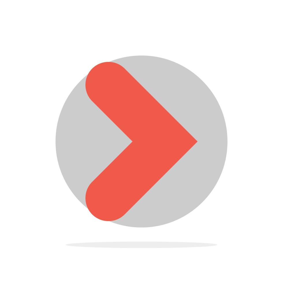 Arrow Right Forward Direction Abstract Circle Background Flat color Icon vector