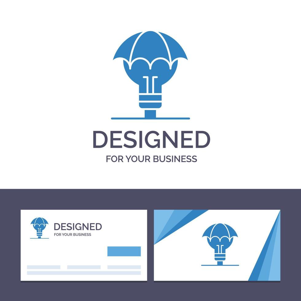 Creative Business Card and Logo template Protected Ideas Copyright Defense Idea Patent Vector Illust