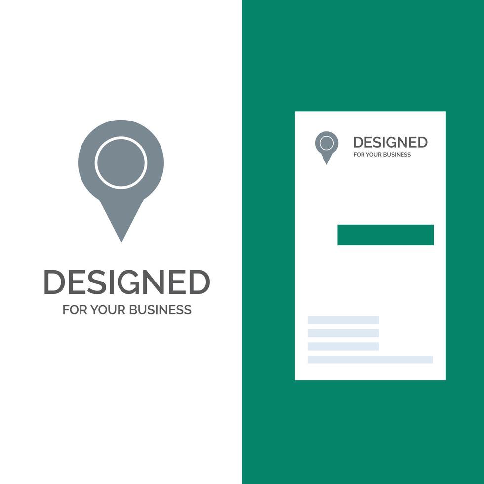 Location Map Marker Pin Grey Logo Design and Business Card Template vector