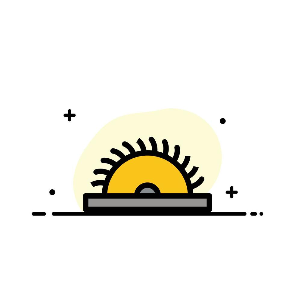 Construction Saw Tool Utensils  Business Flat Line Filled Icon Vector Banner Template