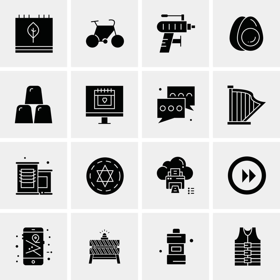 16 iconos de negocios universales vector ilustración de icono creativo para usar en proyectos relacionados con la web y dispositivos móviles