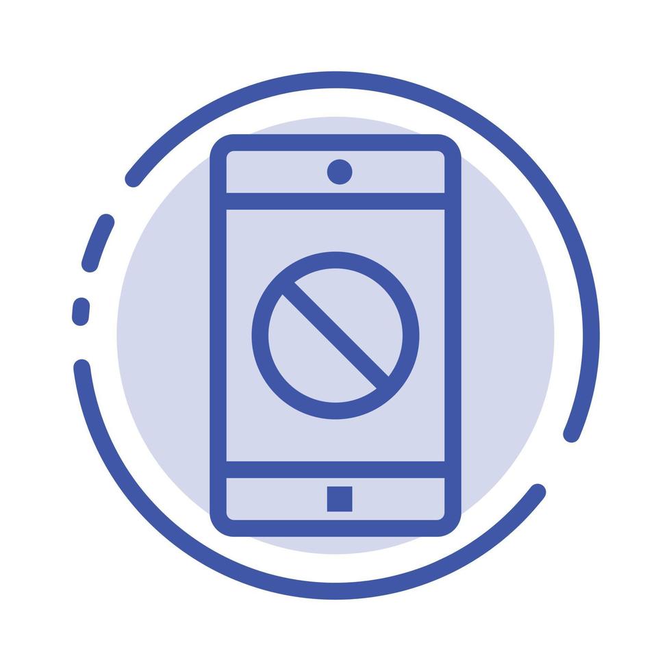 Disabled Application Disabled Mobile Mobile Blue Dotted Line Line Icon vector