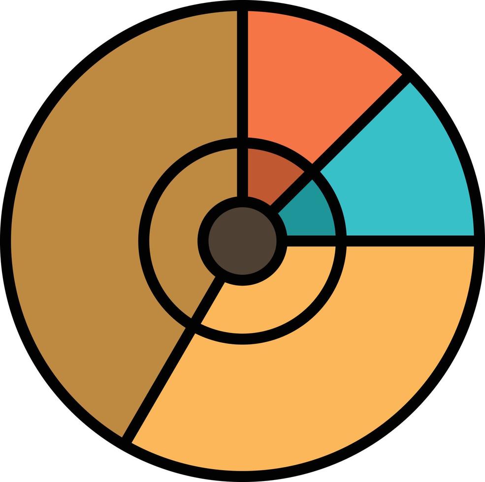 Pie Business Chart Diagram Finance Graph Statistics  Flat Color Icon Vector icon banner Template