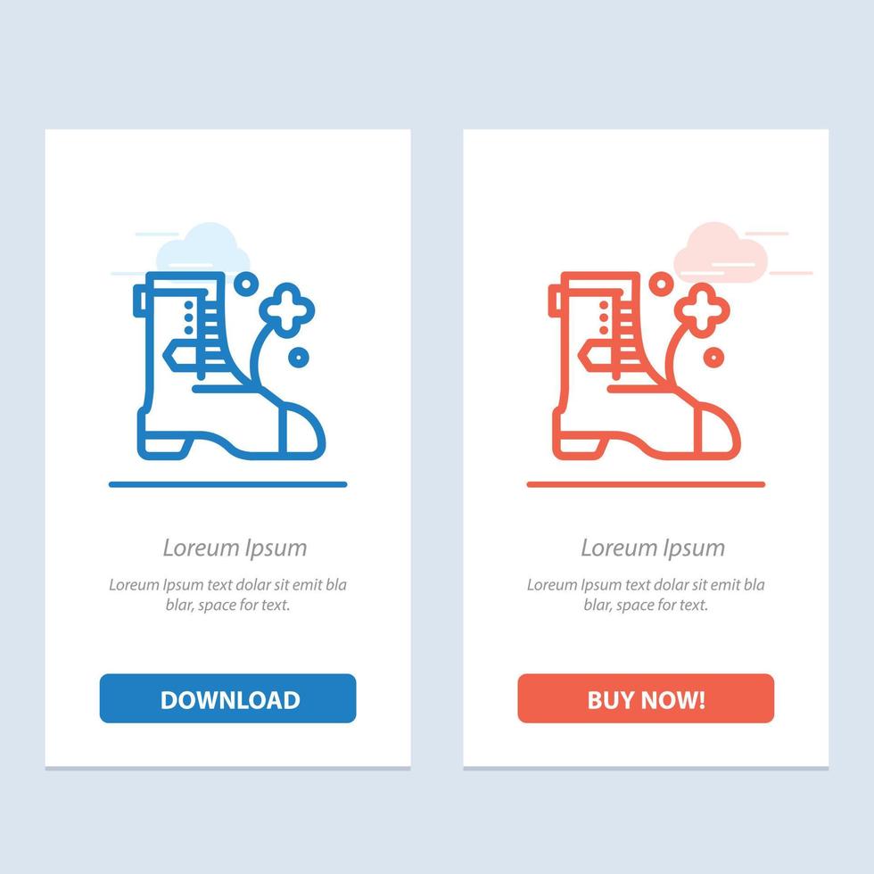 Shoes Boot Ireland  Blue and Red Download and Buy Now web Widget Card Template vector