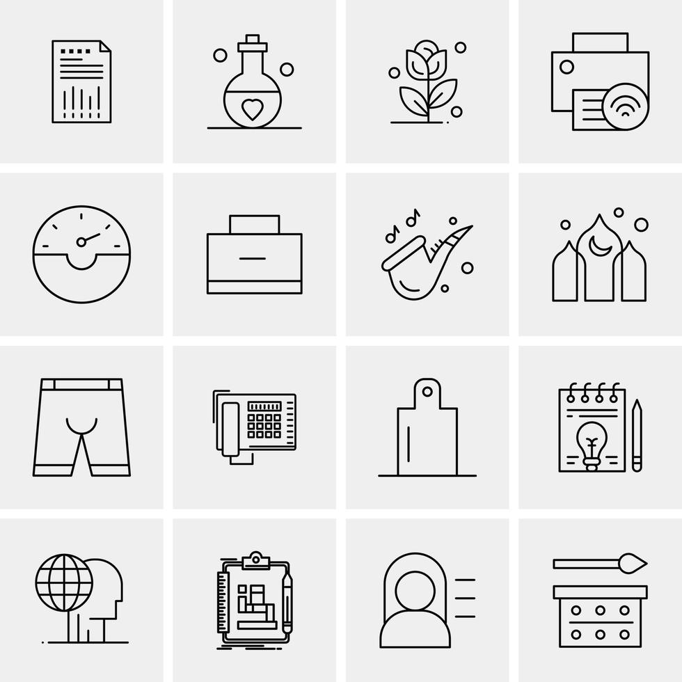 16 iconos de negocios universales vector ilustración de icono creativo para usar en proyectos relacionados con la web y dispositivos móviles