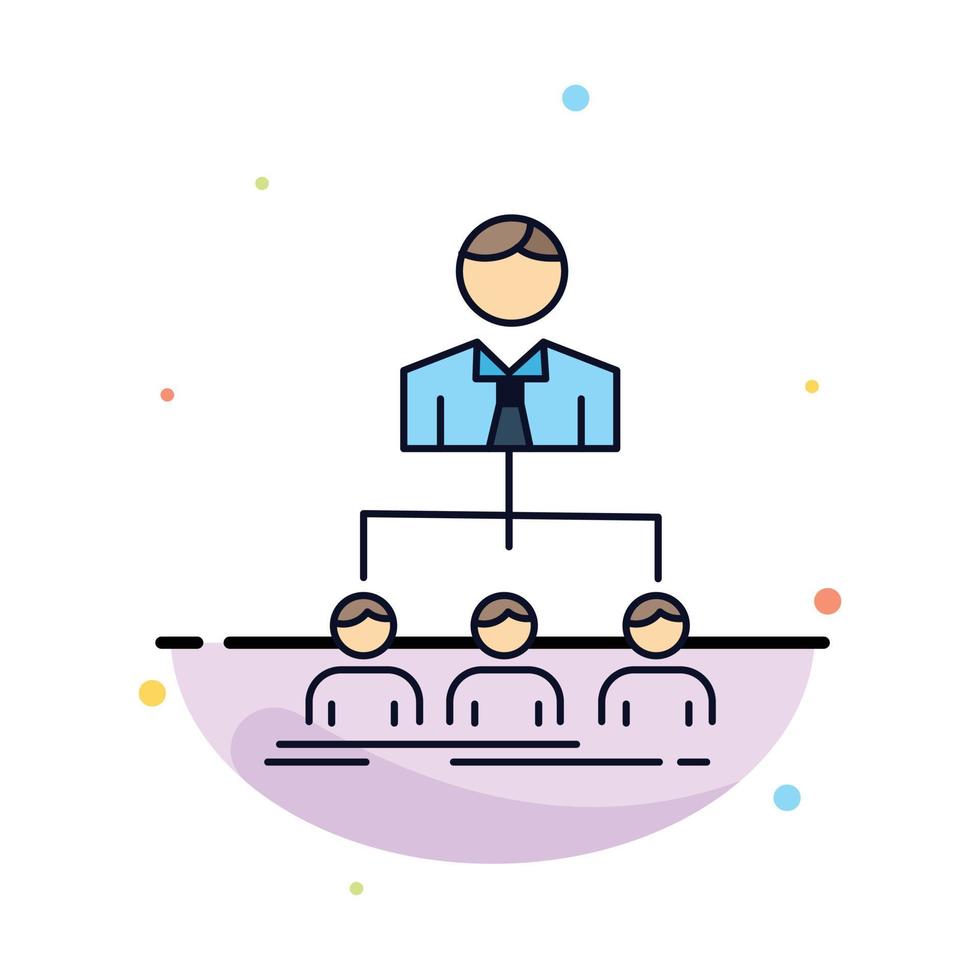 team teamwork organization group company Flat Color Icon Vector