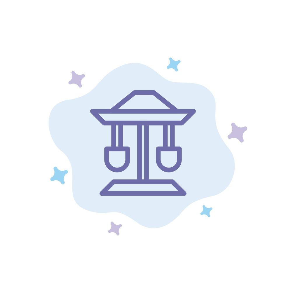 Drum Well Law Balance Blue Icon on Abstract Cloud Background vector