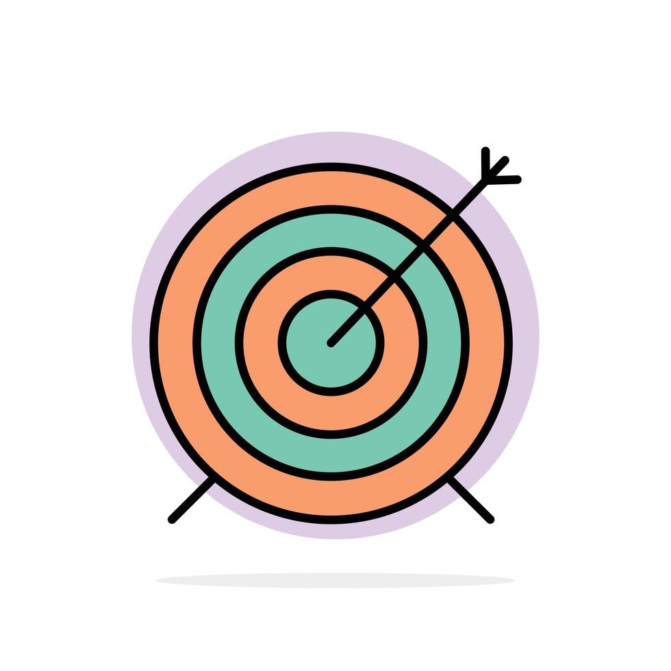 Target Dart Goal Focus Abstract Circle Background Flat color Icon vector