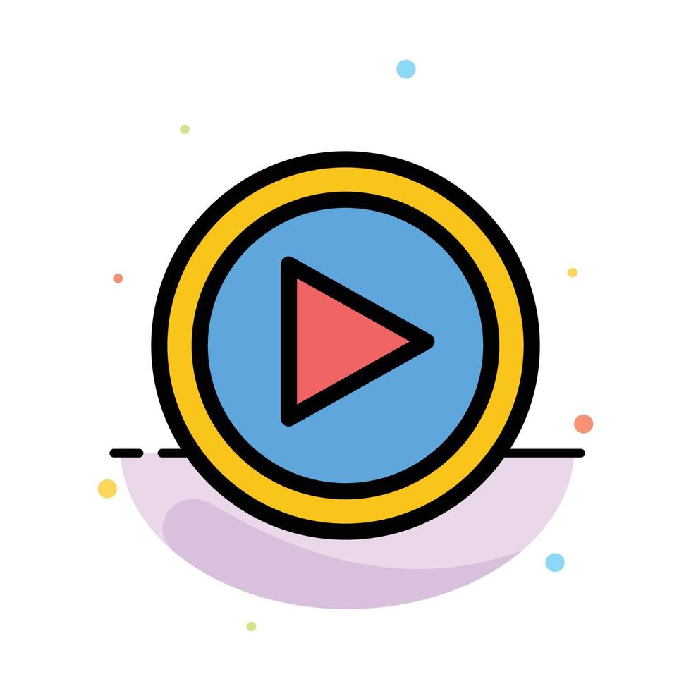 Video Interface Play User Abstract Flat Color Icon Template vector