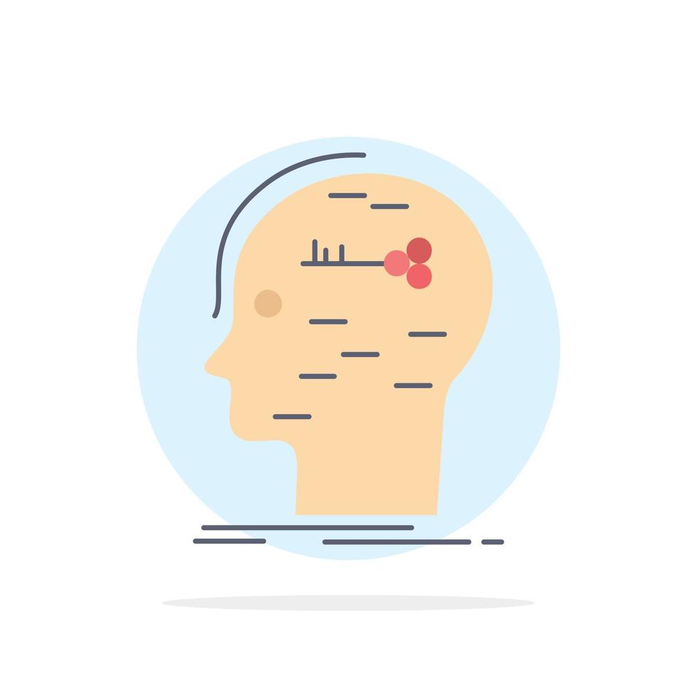 brain hack hacking key mind Flat Color Icon Vector