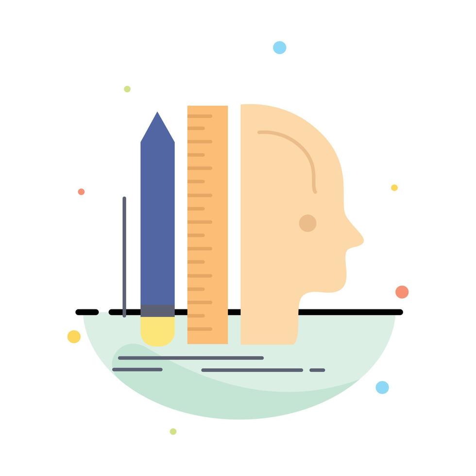 Design human ruler size thinking Flat Color Icon Vector