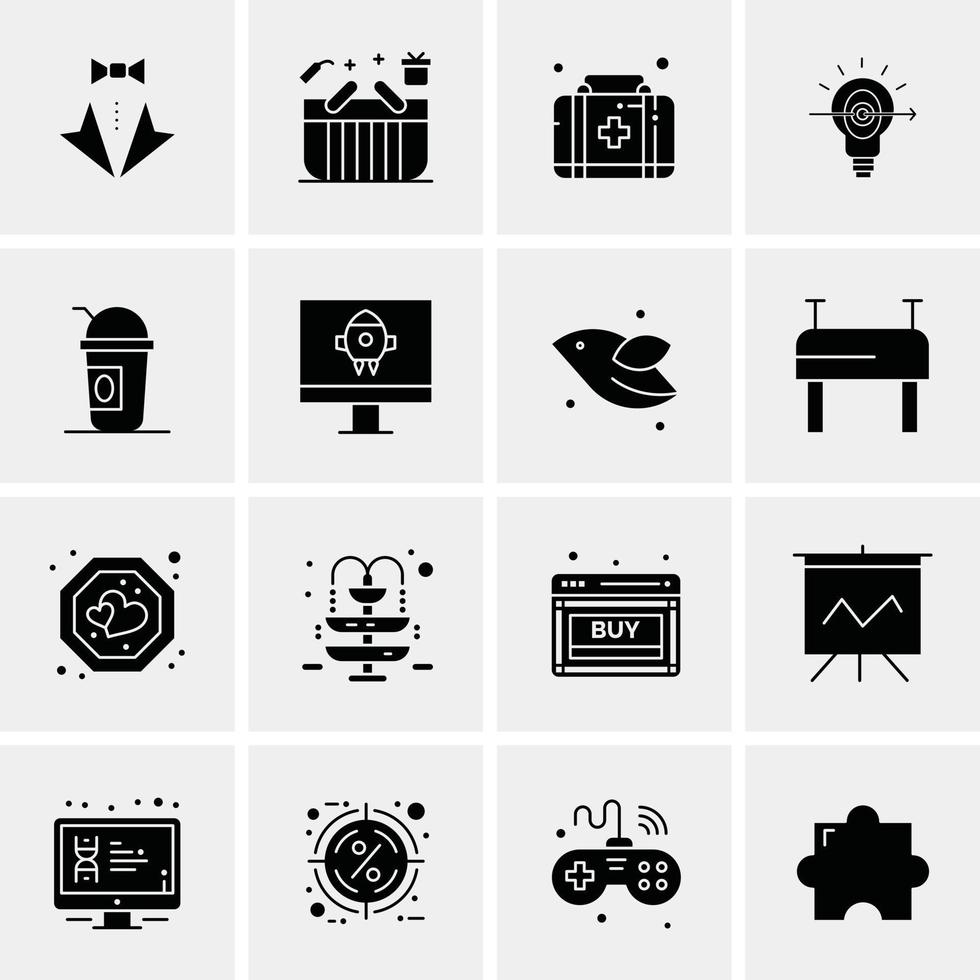 16 iconos universales de negocios vector ilustración de icono creativo para usar en proyectos relacionados con la web y dispositivos móviles