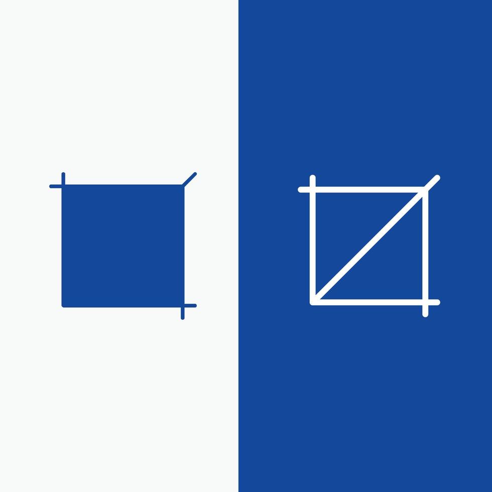 Crop Design Tool Line and Glyph Solid icon Blue banner Line and Glyph Solid icon Blue banner vector