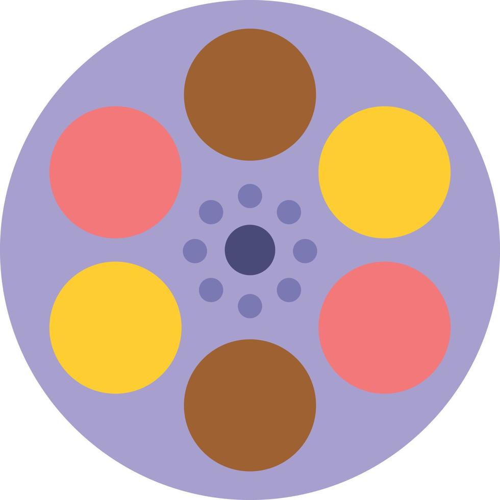 Film Movie Reel Tank Tape  Flat Color Icon Vector icon banner Template