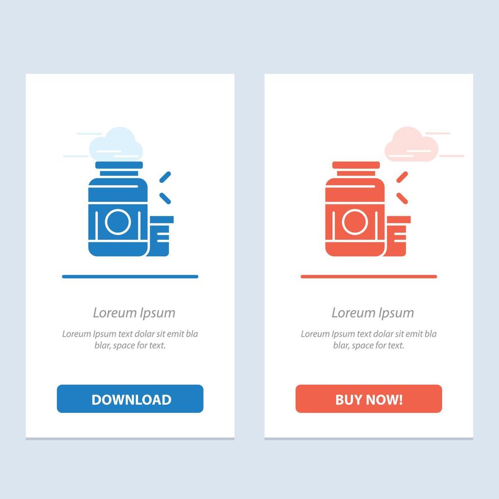 Bodybuilding Gainer Protein Sports Supplement  Blue and Red Download and Buy Now web Widget Card Tem vector