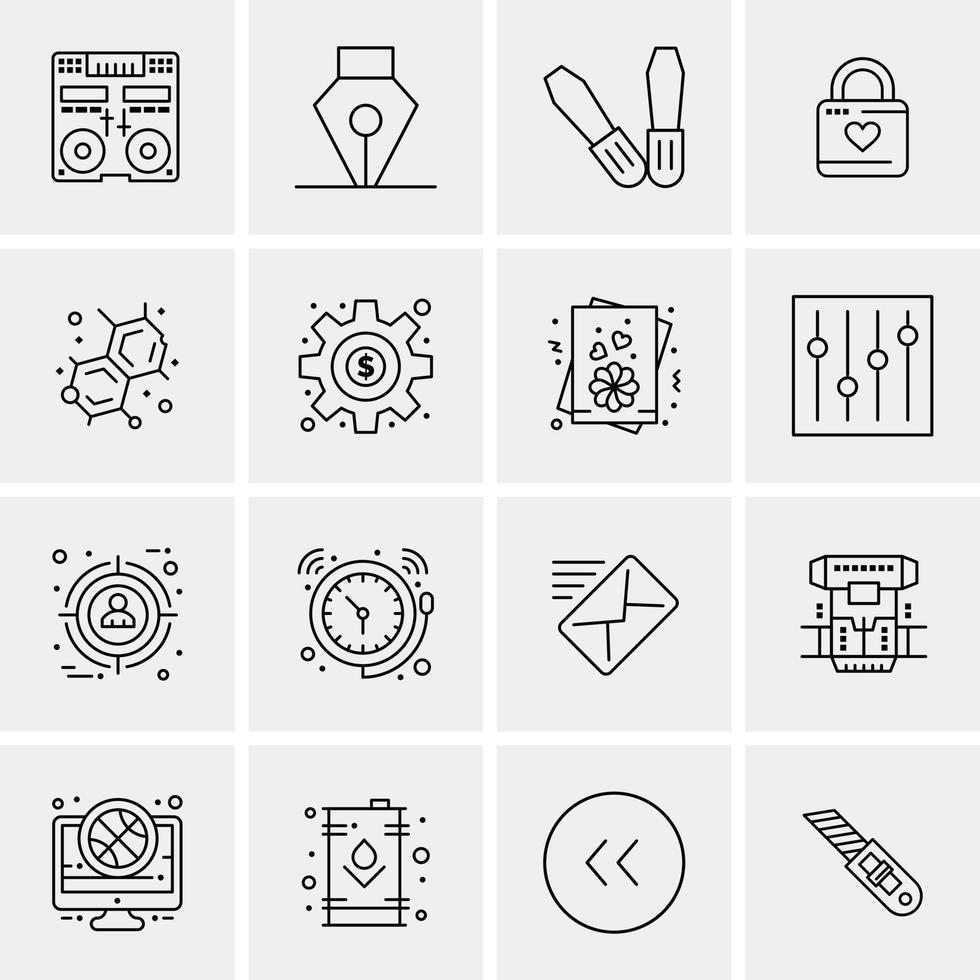 16 Universal Business Icons Vector Creative Icon Illustration to use in web and Mobile Related proje