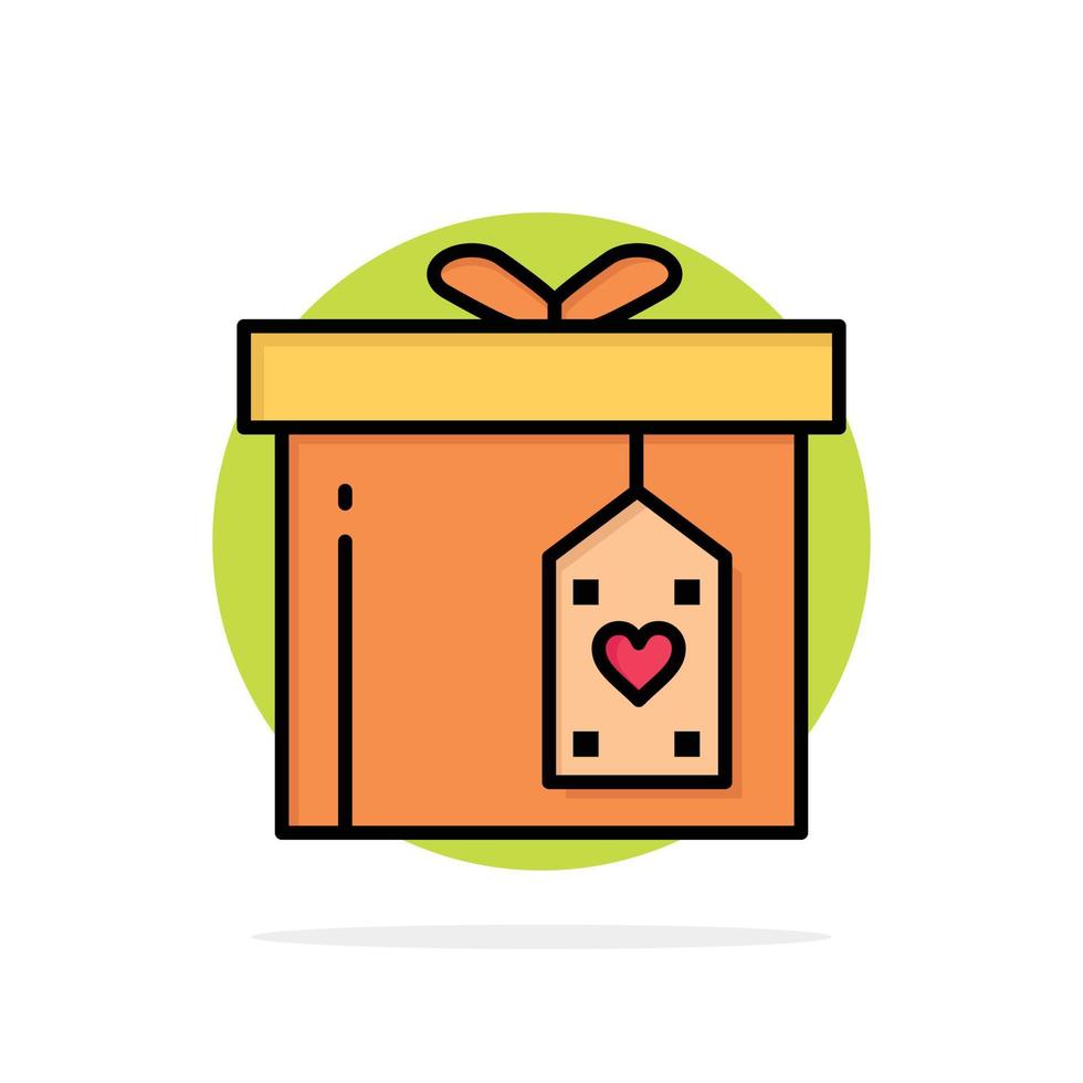 caja de regalo caja sorpresa entrega círculo abstracto fondo color plano icono vector