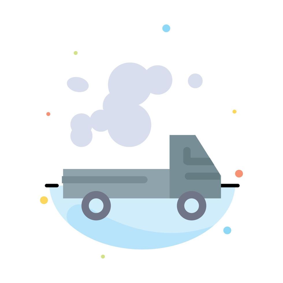 Automobile Truck Emission Gas Pollution Abstract Flat Color Icon Template vector