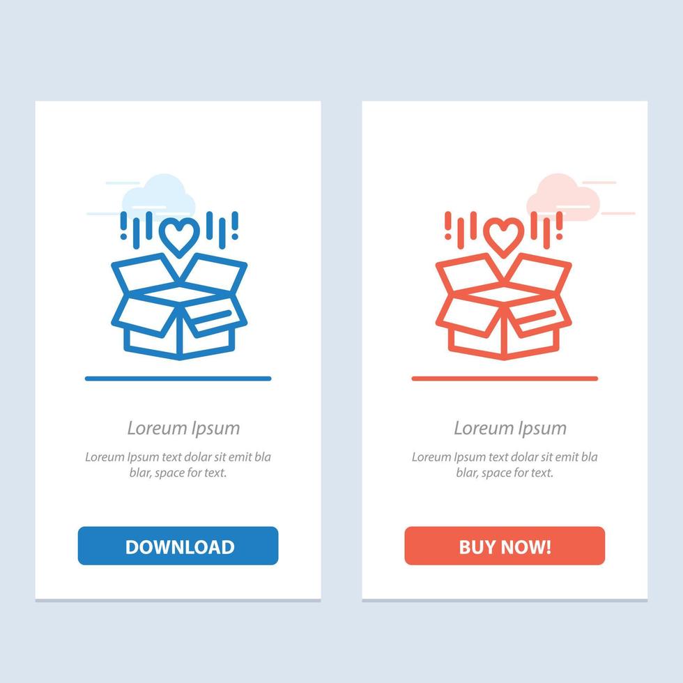 Gift Box Delivery Surprise  Blue and Red Download and Buy Now web Widget Card Template vector