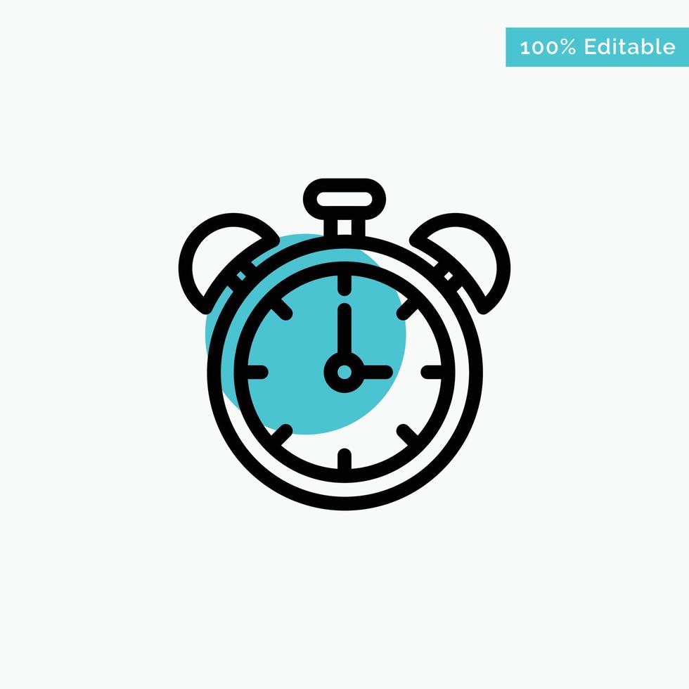 Alarm Clock Education Time turquoise highlight circle point Vector icon