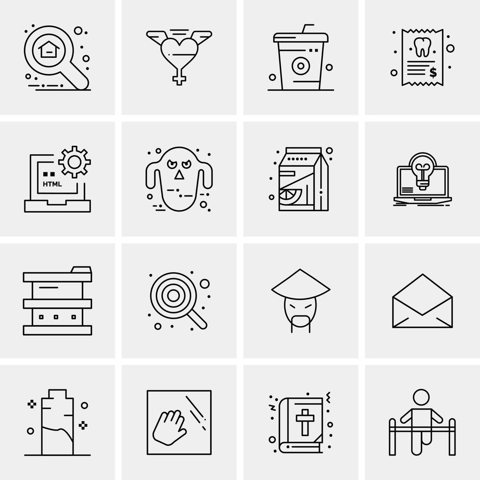 16 Universal Business Icons Vector Creative Icon Illustration to use in web and Mobile Related proje