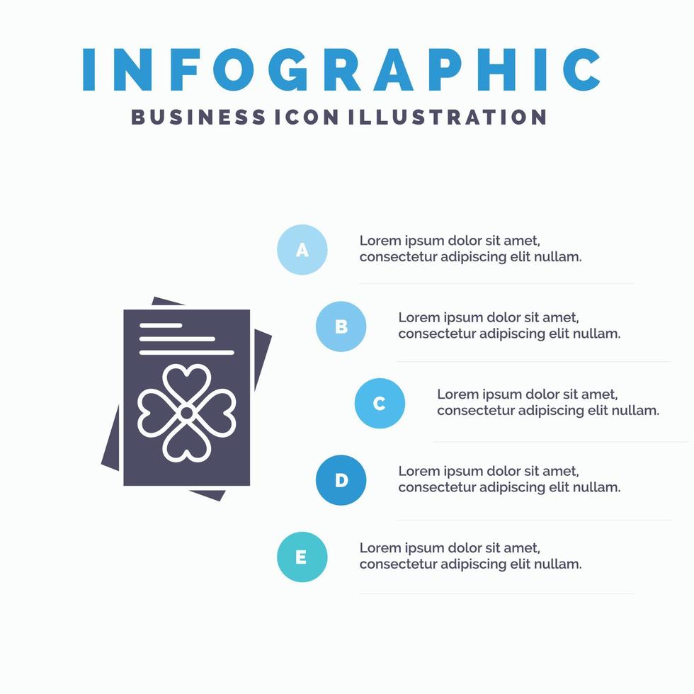 pasaporte mundo irlanda sólido icono infografía 5 pasos presentación antecedentes vector