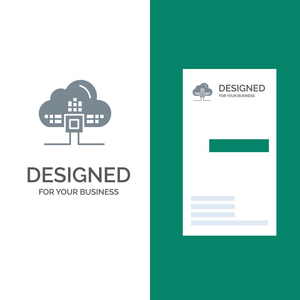 Based Data Cloud Science Grey Logo Design and Business Card Template vector