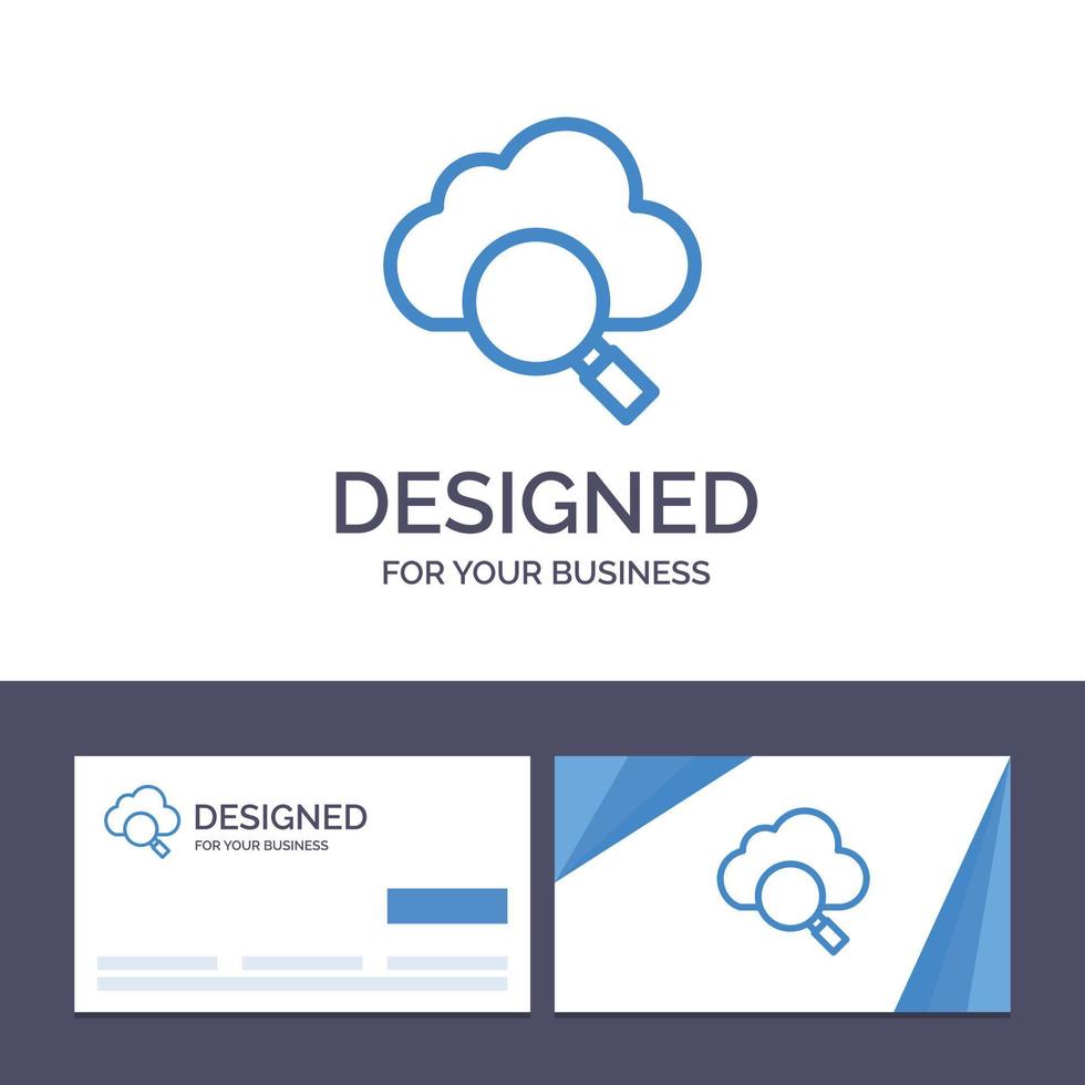 Creative Business Card and Logo template Cloud Search Research Vector Illustration