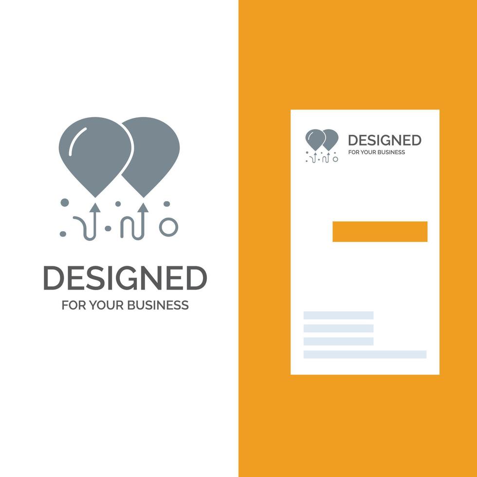 Balloon Fly Motivation Grey Logo Design and Business Card Template vector