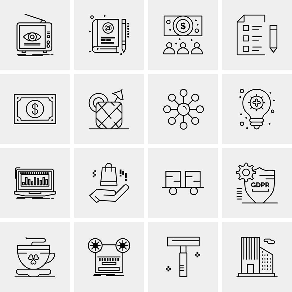 16 Universal Business Icons Vector Creative Icon Illustration to use in web and Mobile Related proje