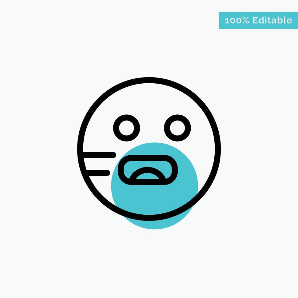 Emojis Emoticon Hungry School turquoise highlight circle point Vector icon