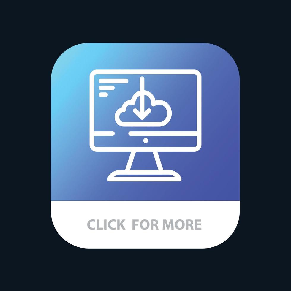 Cloud Download Driver Install Installation Mobile App Button Android and IOS Line Version vector