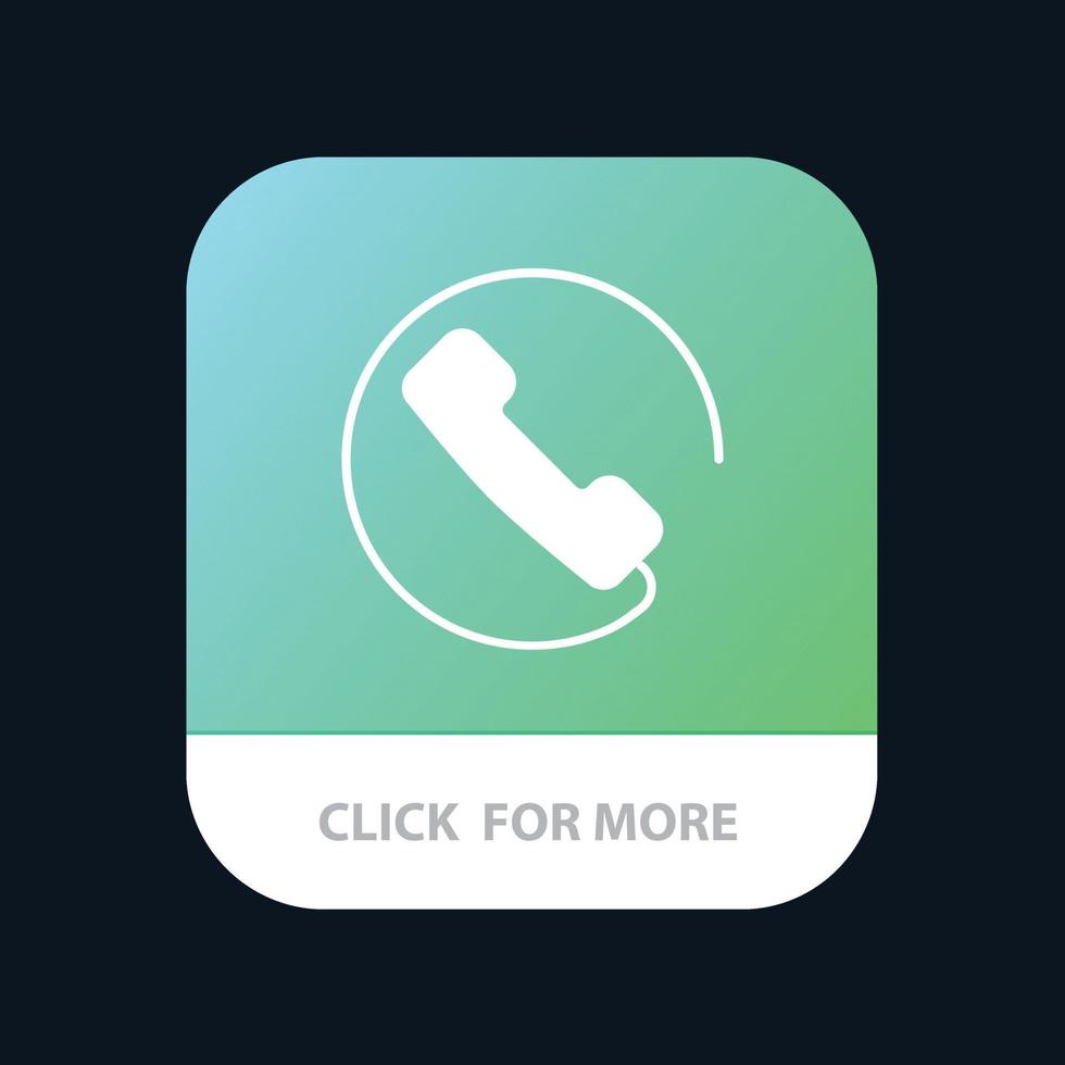 Answer Call Phone Mobile App Button Android and IOS Glyph Version vector