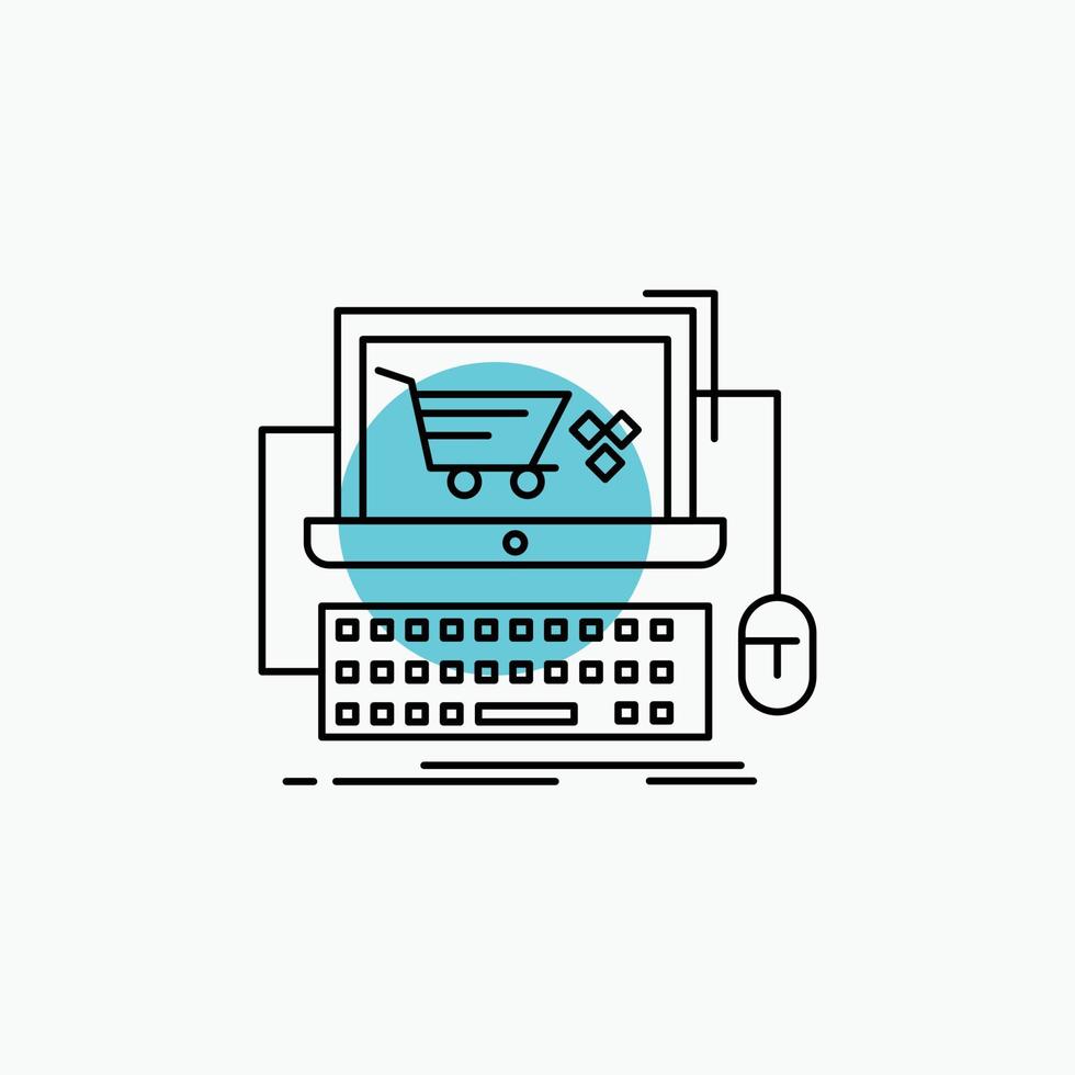 Cart. online. shop. store. game Line Icon vector