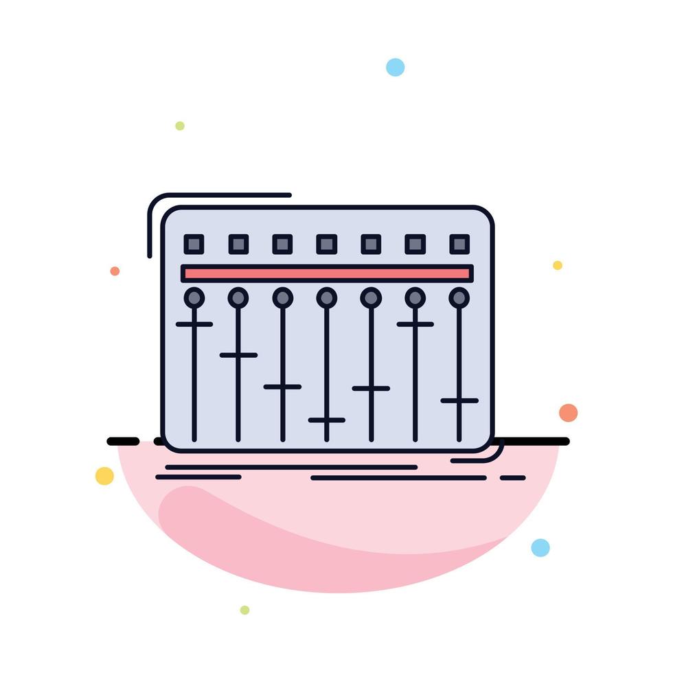 Console dj mixer music studio Flat Color Icon Vector