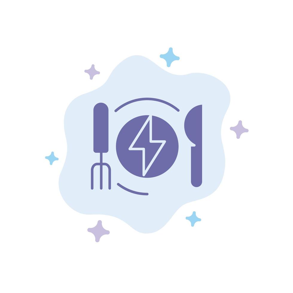 Consumption Energy Dinner Hotel Blue Icon on Abstract Cloud Background vector