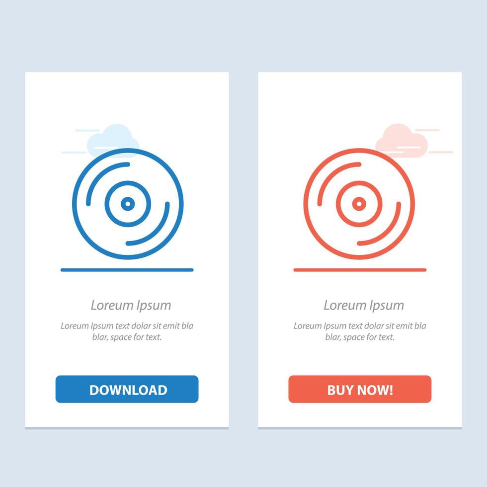 Cd Dvd Studio  Blue and Red Download and Buy Now web Widget Card Template vector