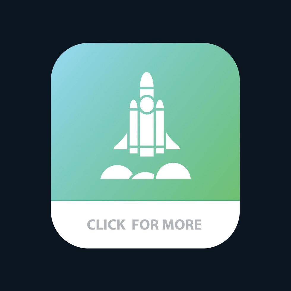 Unicorn Startup Business Rocket Startup Mobile App Button Android and IOS Glyph Version vector