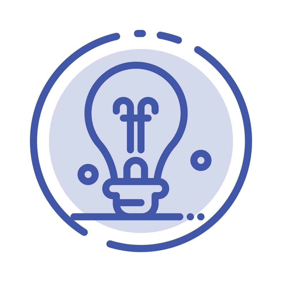 Bulb Education Idea Blue Dotted Line Line Icon vector